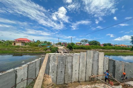 One of the projects inspected by Minister of Public Works Juan Edghill (Ministry of Public Works photo)