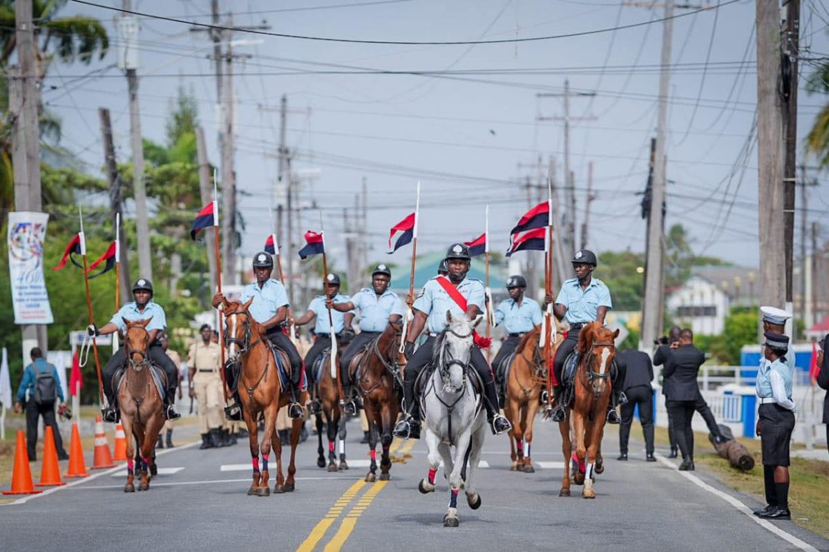 The Police Mounted Branch at yesterday’s opening (Office of the President photo)
