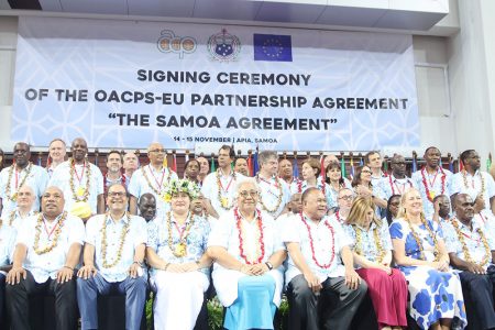 On 15 November 2023 the partnership between the European Union (EU) and its 27 Member States, and the 79 Member States of the Organisation of African Caribbean and Pacific States (OACPS) was solidified with the signing of the Samoa Agreement in Apia, Samoa. The historic signing ceremony a first to be held in the Pacific, was attended by more than 250 delegates from across the four continents.  (https://www.oacps.org/) 