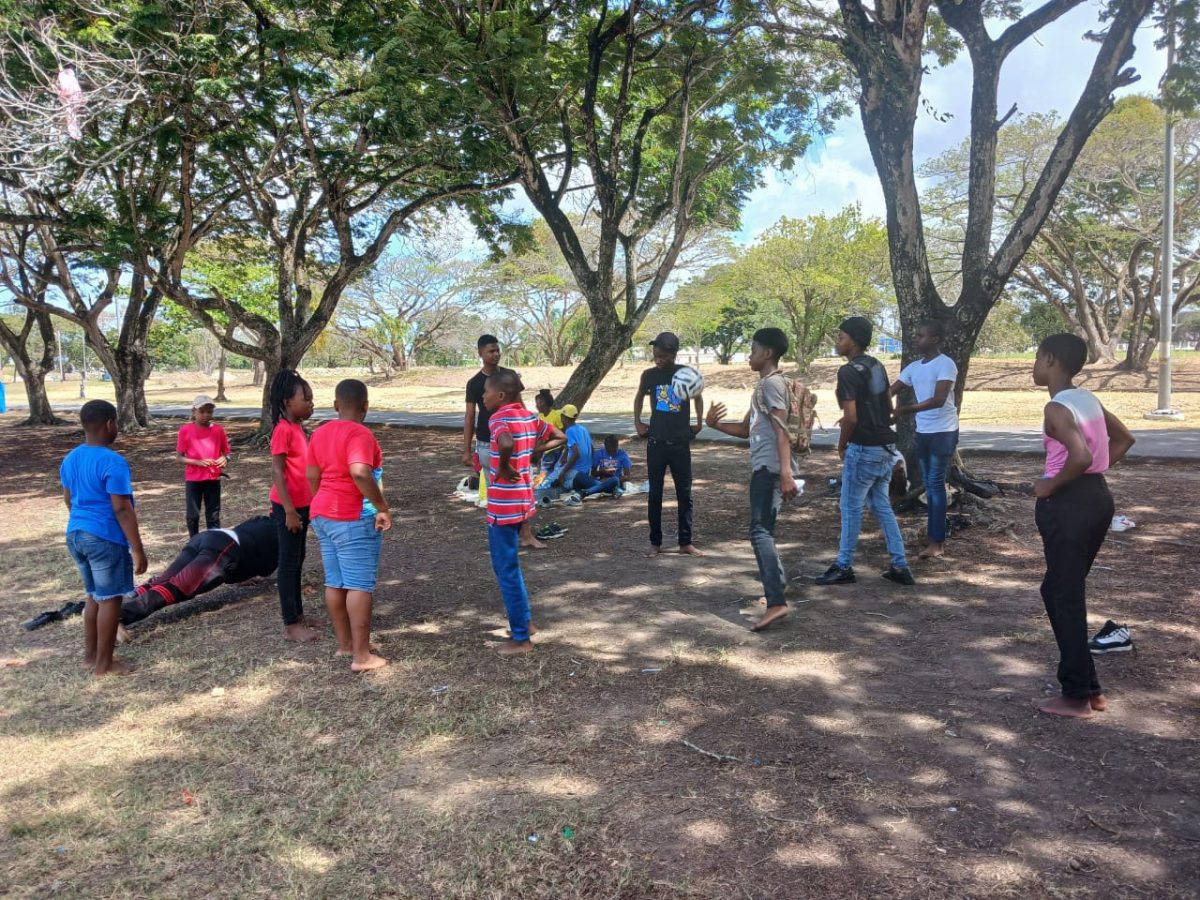  In a celebration of creativity and camaraderie, Scout Members and Scout leaders from Regional Police Division 4 ‘C’ came together for their annual ‘Sip and Paint Event’ held at the National Park in Georgetown yesterday. (Guyana Police Force photo)
