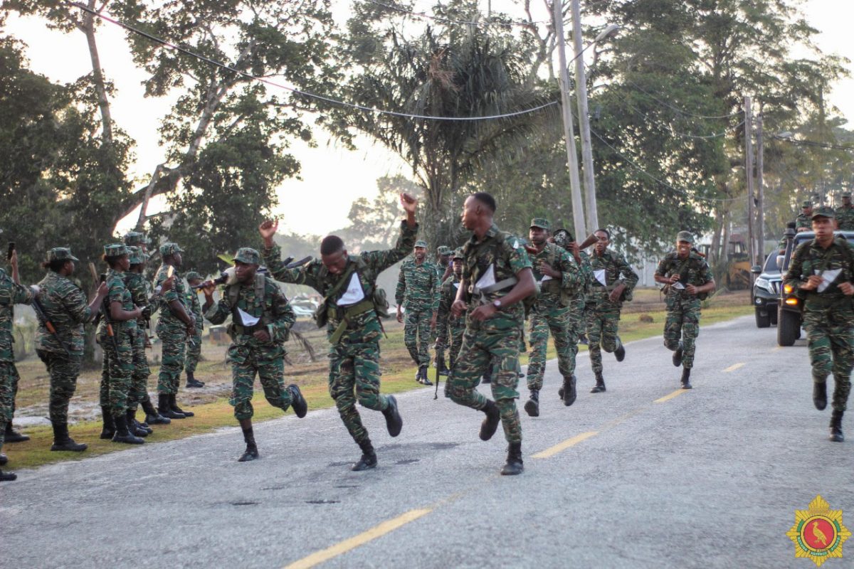 In a display of skill and teamwork, the 31 Special Forces Squadron yesterday clinched their fourth consecutive victory in the first Force Quarterly Fitness Competition of 2024. The competition, which saw sixteen  teams vying for the top spot over two intense days, ended with the 3 Infantry Battalion A Team in second place, while the Guyana National Reserve Team secured the third position. Participants were tested across various disciplines, including field craft, operational readiness, navigation, weaponry skills, and physical fitness, a release from the GDF said. (GDF photo)