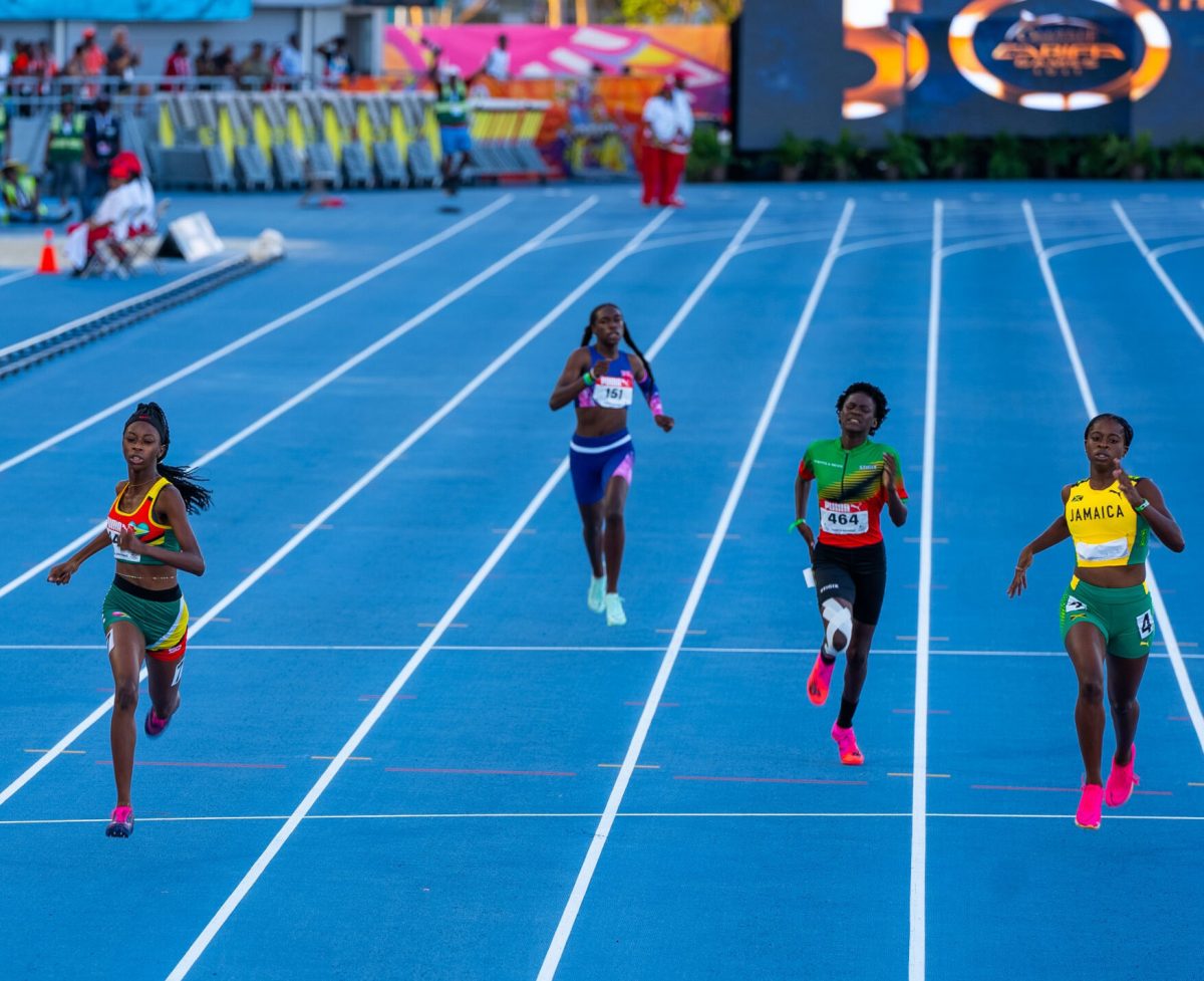 Guyana’s Tianna Springer (left) landed 400M Gold at the 2023 Carifta Games.
