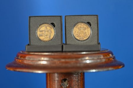 The coin that was struck  (Office of the President photo)