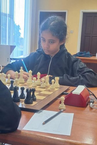 Calculated! Aditi Joshi formulates a strategy during one of her matches at the Women’s National Chess Championship Qualifier.
