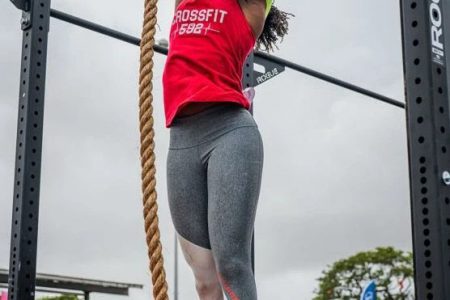 A female athlete conducting a drill during the previous edition of the Kares Crossfit Caribbean Championship