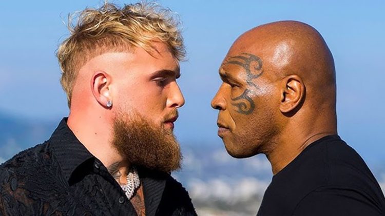 Mike Tyson (right) and Jake Paul
