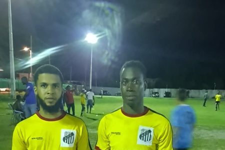 Santos scorers from left: Jermaine Padmore and Bevney Marks
