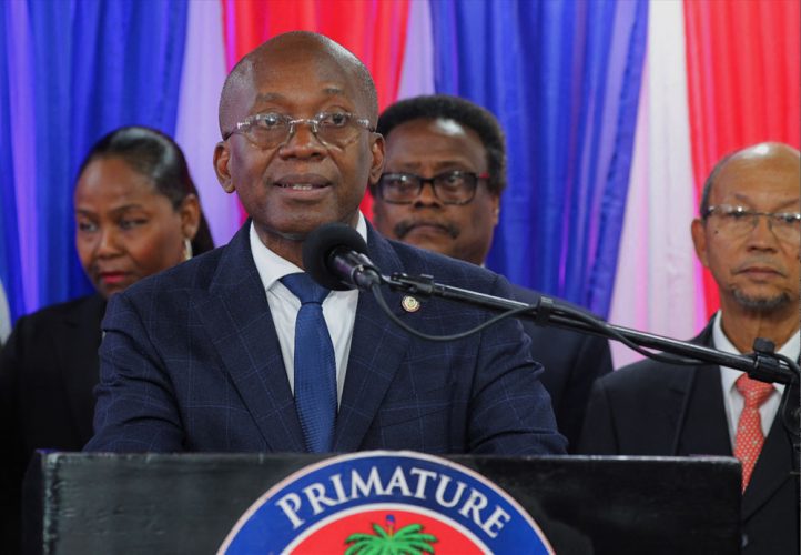 New interim Prime Minister of Haiti, Michel Patrick Boisvert is pictured during the Ceremony to install the Presidential Transition Council, in Port-au-Prince, Haiti April 25, 2024. REUTERS/Ralph Tedy Erol