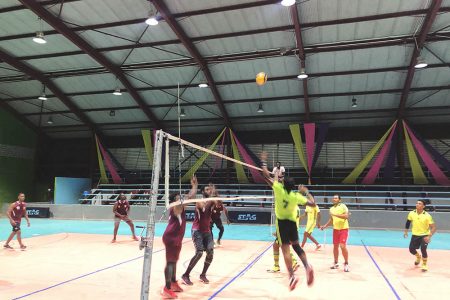 Action in the DVA Men’s League between Venguy and Castrol Strikers
