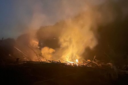 One of the fires on the East Bank (Ministry of Home Affairs photo)