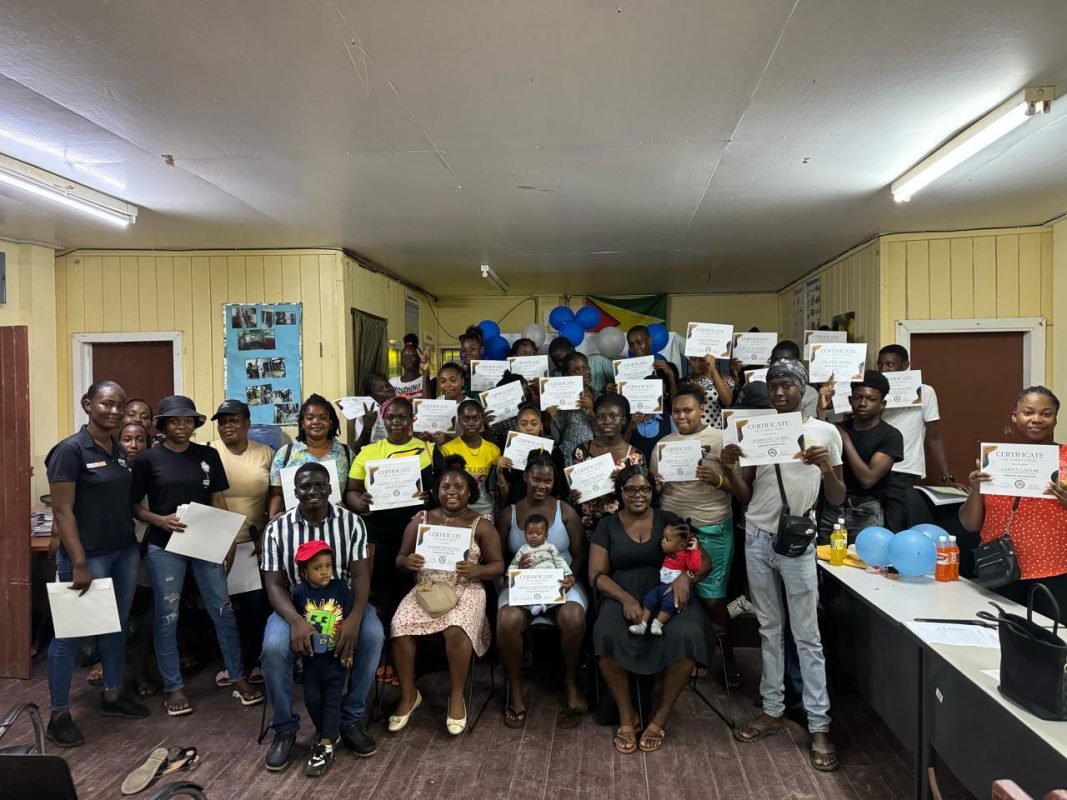 Approximately 40 residents from E Field Sophia and surrounding areas completed the Office of the Prime Minister’s Industry and Innovation Unit’s Basic ICT Community Training Programme. The programme is designed to expand a beginner’s knowledge within the field of study. It provides a solid foundation in several areas, including Microsoft Office, computer components and a generalised understanding of online security, a release from the Office of the Prime Minister said. This week, the training will continue in Regions Four, Six, and Seven.  (Office of the Prime Minister photo)
