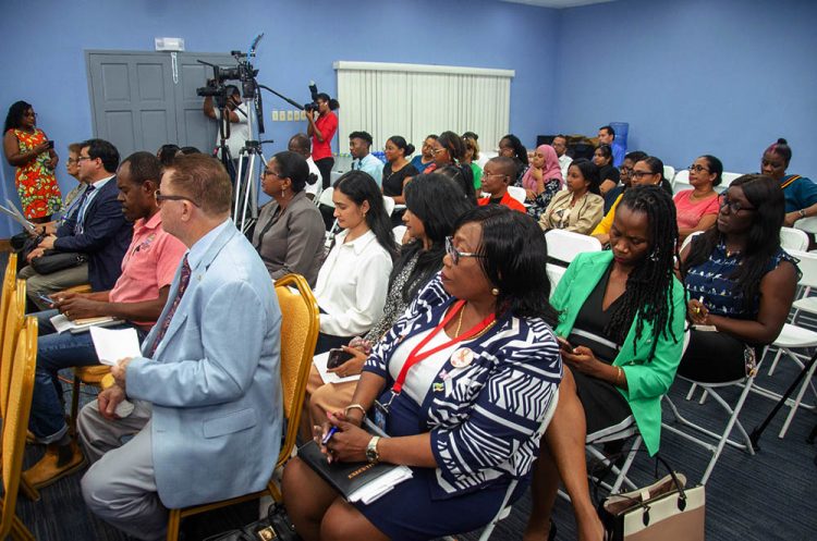Addressing mental health: The Ministry of Health in collaboration with the Pan American Health Organisation (PAHO) yesterday launched Guyana’s National Mental Health Action Plan (NMHAP) and National Suicide Prevention Plan (NSPP) for the years 2024-2030. It is hoped that the plan will effect the decentralization of mental healthcare services and assist in targeting suicide and its triggers in the country. A section of those who participated in the launch is seen in this photograph. (DPI photo)