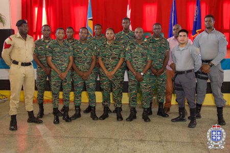 The ranks and others at the exercise (Photo by the Royal Saint Lucia Police Force)
