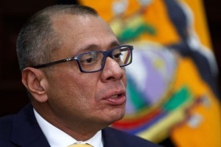 Ecuador’s Vice President Jorge Glas talks during an interview with Reuters at the Government Palace in Quito, Ecuador, August 29, 2017. (Reuters photo)