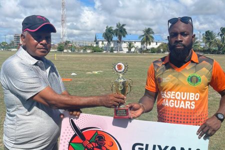 Shemroy Barrington’s 47 not out was the difference between his side, the Essequibo Jaguars and eventual losers, the Berbice Piranhas.