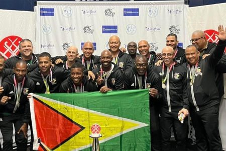 Team Guyana finished 2nd in their debut campaign in the over-45 division of the Indoor Hockey Masters World Cup.