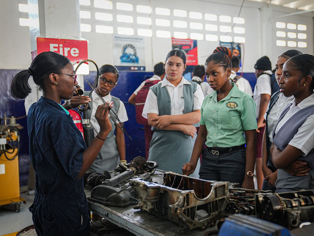  The Government Technical Institute (GTI) yesterday hosted a “Jill of All Trades” exhibition, at the GTI campus in Georgetown. Hosted under the theme “Promoting Females in Technical Education”, this event celebrated the remarkable achievements and capabilities of women across a diverse array of technical and vocational disciplines. (Ministry of Education photo)
