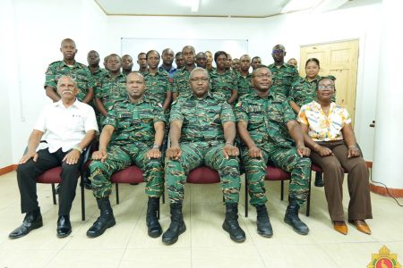 The trainees with GDF personnel and others (GDF photo)