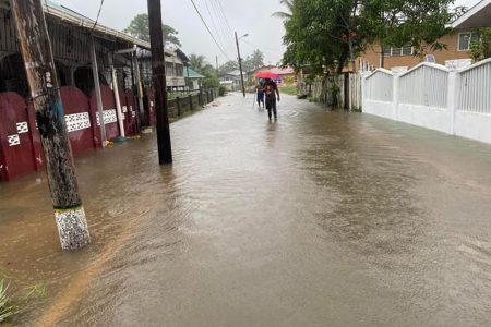 A flooded Linden street