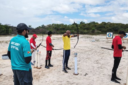 Competitors from the ‘De Chief Archery Club and Essequibo Archers competed at the Motorcross Mainstay facility