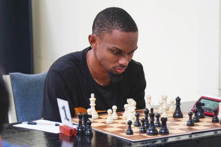 FIDE Master Anthony Drayton in action
during the National Chess Qualifiers