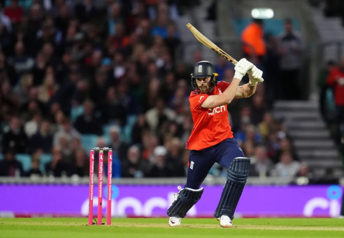 Phil Salt scores through the off-side as he led England’s reply with a top score of 45 runs from 24 deliveries
