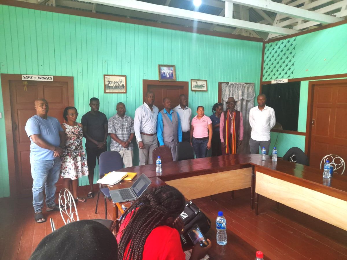 L-R (standing):  Walston Martin Committee member, Tessa Nedd Assistant Secretary/Treasurer, Kevin Morgan General Secretary, Duane Duncan 1st VP, Alfred King, Rickford Profitt President, Grantly Adams 2nd VP, Jacquline DeFraites, Luan Gooding Treasure, Aaron Blackman Committee Member and GFF VP Dion Innis.
