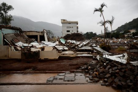 View of a building partially destroyed after floods in Mucum, Rio Grande do Sul state, Brazil May 11, 2024. REUTERS/Adriano Machado