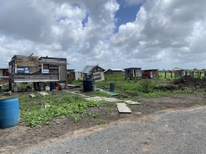 The homes that were affected by the storm. 