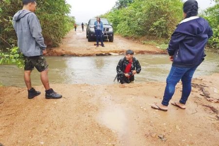 The Lethem Trail between Lethem and Annai that was washed away