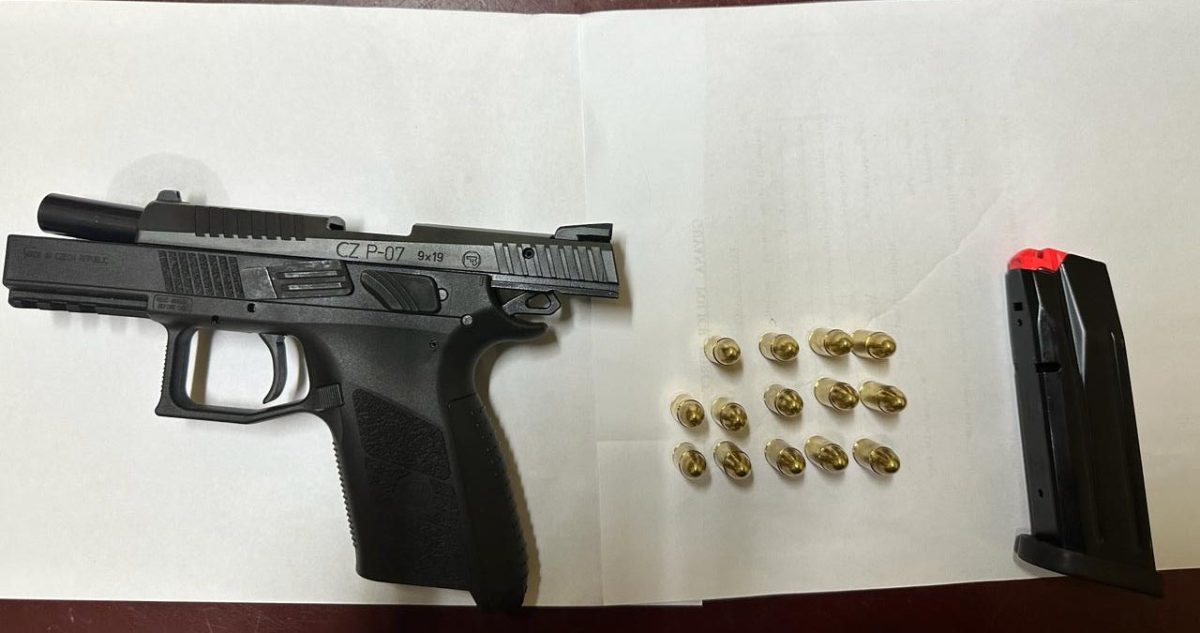 The firearm and ammunition found