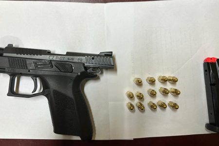 The firearm and ammunition found