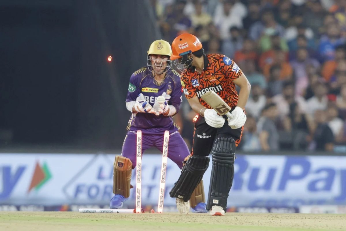 Uprooted! Sanvir Singh is bowled by Sunil Narine’s first delivery