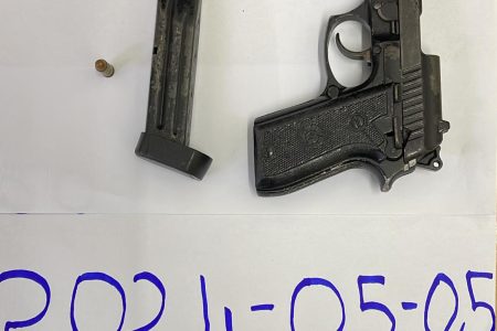 The .32 Taurus pistol and one matching round that were found