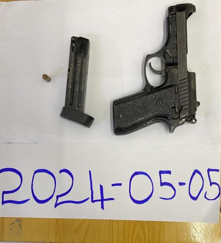 The .32 Taurus pistol and one matching round that were found