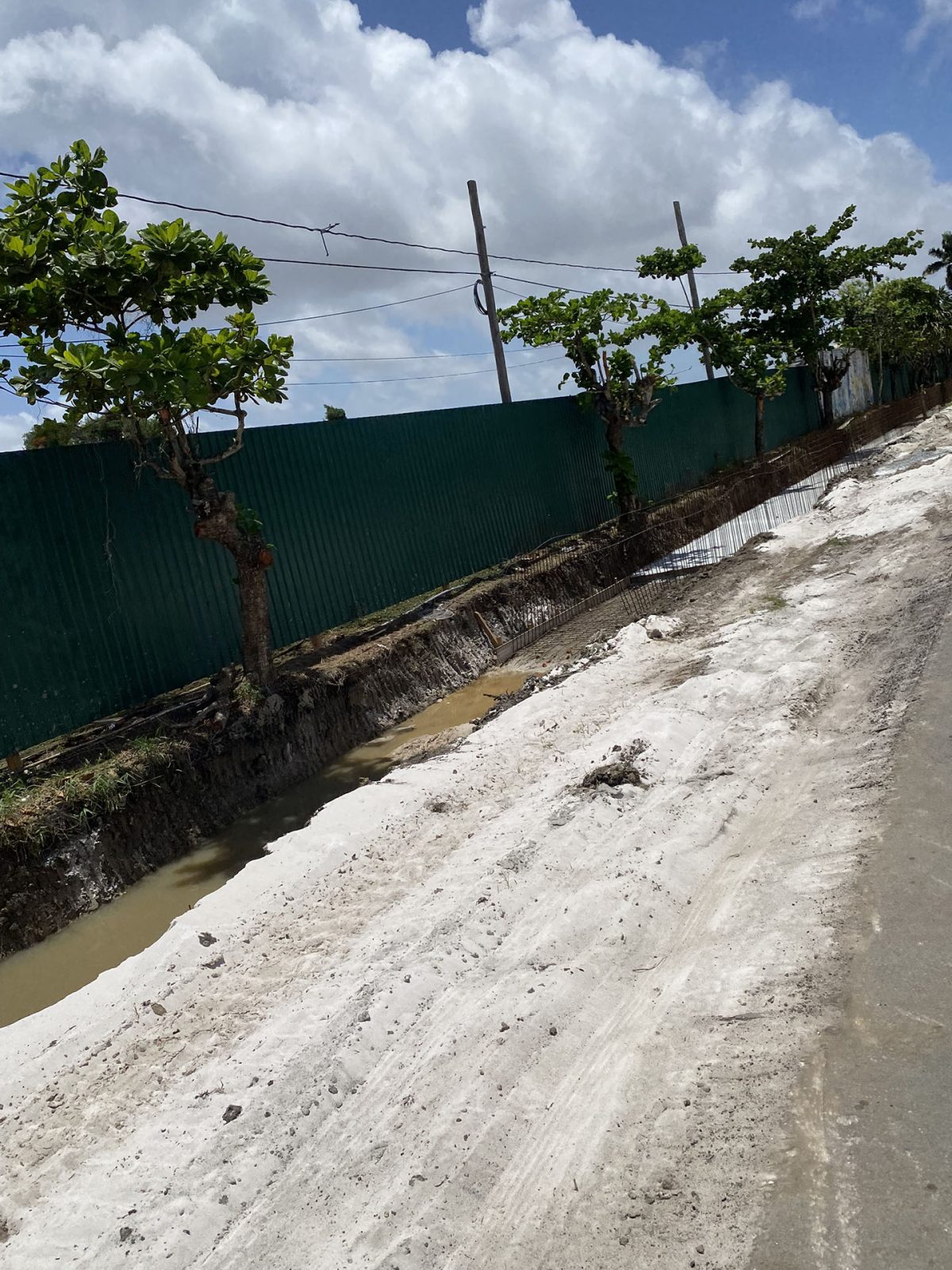 Parts of the drain that were excavated to facilitate the concrete structure