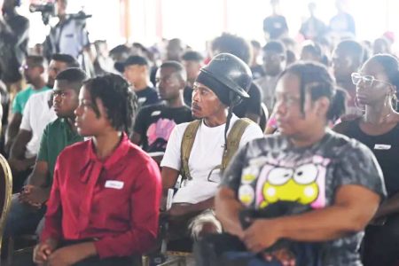 A section of the gathering at School of the Nations yesterday (DPI photo)