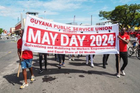 The GPSU banner on May Day.
