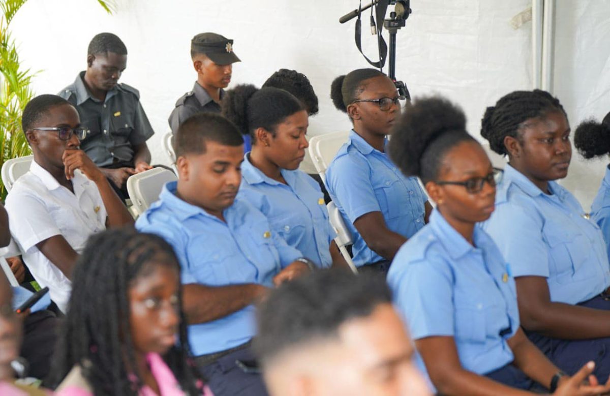 Some of the EMTs at the launching (Guyana Fire Service photo)