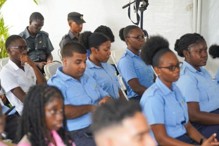 Some of the EMTs at the launching (Guyana Fire Service photo)