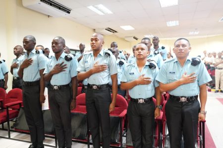 The new ranks taking the oath (GPF photo)