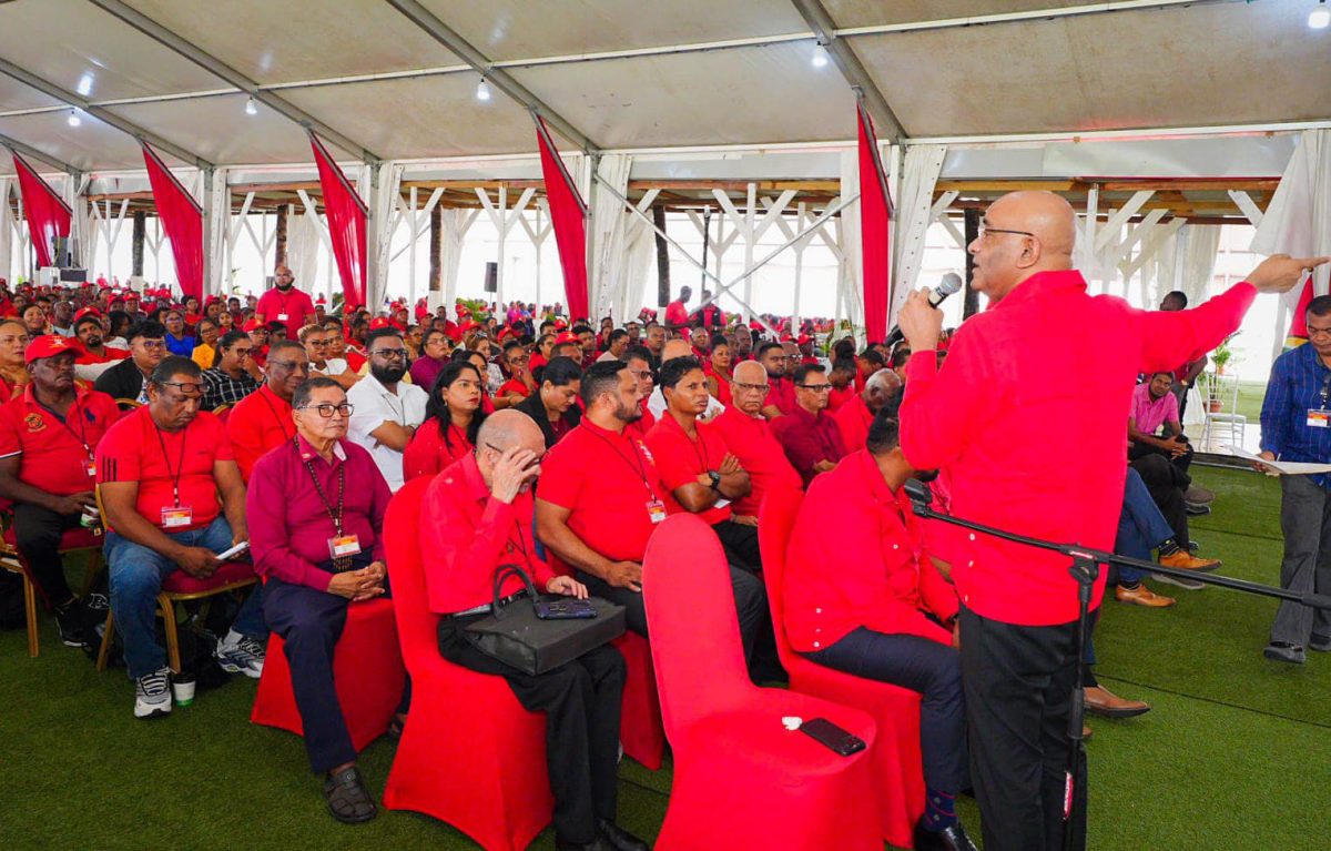 PPP General Secretary Bharrat Jagdeo speaking at the congress (PPP photo)