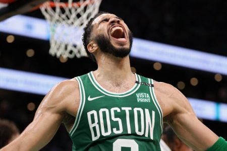 Jayson Tatum starred on Monday's championship-clinching victory over Dallas. (Elsa/Getty Images)