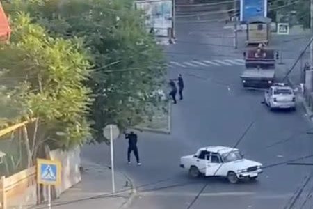 Eyewitness video shows shooting on street in Makhachkala