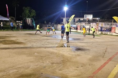 Part of the action between Stabroek Ballers and Broad Street
