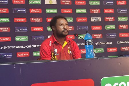 Papua New Guinea’s captain, Assad Vala, at the pre-match press conference yesterday