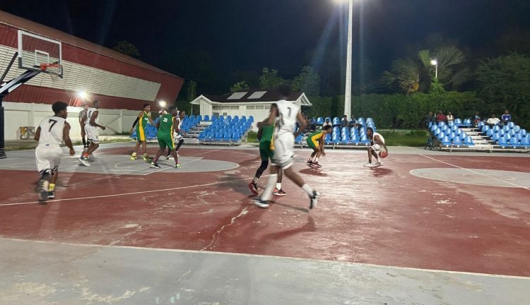 A scene from the Kwakwani and Kobras clash in the GABA Men’s U-23 Championship