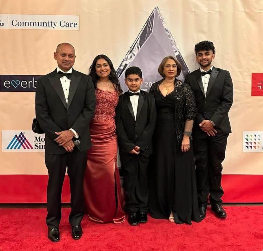 Vidia (Bobin) Roopchand with his family at the 2024 RESET Awards in New York