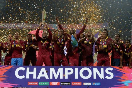 West Indies will be aiming to clinch an unprecedented hat-trick of titles on home soil and will begin their quest today against Papua New Guinea
