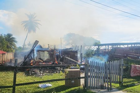 What was left of the dwelling after the fire
